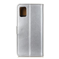 Handytasche Stand Schutzhülle Flip Leder Hülle A08D für Samsung Galaxy A52s 5G Silber