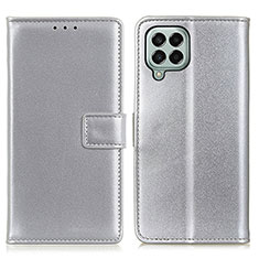 Handytasche Stand Schutzhülle Flip Leder Hülle A08D für Samsung Galaxy M33 5G Silber