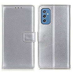 Handytasche Stand Schutzhülle Flip Leder Hülle A08D für Samsung Galaxy M52 5G Silber