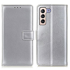 Handytasche Stand Schutzhülle Flip Leder Hülle A08D für Samsung Galaxy S24 5G Silber