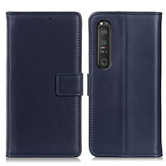 Handytasche Stand Schutzhülle Flip Leder Hülle A08D für Sony Xperia 1 III Blau