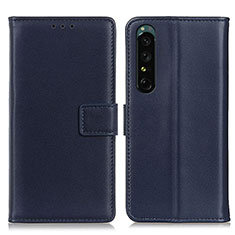 Handytasche Stand Schutzhülle Flip Leder Hülle A08D für Sony Xperia 1 IV Blau