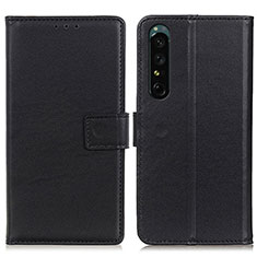 Handytasche Stand Schutzhülle Flip Leder Hülle A08D für Sony Xperia 1 IV Schwarz