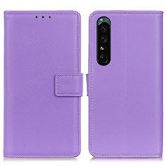 Handytasche Stand Schutzhülle Flip Leder Hülle A08D für Sony Xperia 1 V Violett