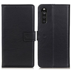 Handytasche Stand Schutzhülle Flip Leder Hülle A08D für Sony Xperia 10 III Lite Schwarz