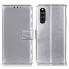 Handytasche Stand Schutzhülle Flip Leder Hülle A08D für Sony Xperia 10 III Lite Silber