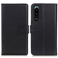 Handytasche Stand Schutzhülle Flip Leder Hülle A08D für Sony Xperia 5 III SO-53B Schwarz