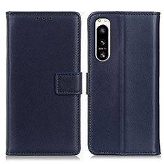 Handytasche Stand Schutzhülle Flip Leder Hülle A08D für Sony Xperia 5 IV Blau