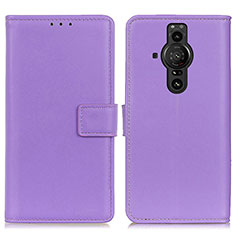 Handytasche Stand Schutzhülle Flip Leder Hülle A08D für Sony Xperia PRO-I Violett