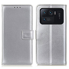 Handytasche Stand Schutzhülle Flip Leder Hülle A08D für Xiaomi Mi 11 Ultra 5G Silber