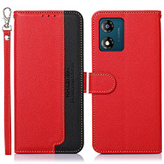 Handytasche Stand Schutzhülle Flip Leder Hülle A09D für Motorola Moto E13 Rot