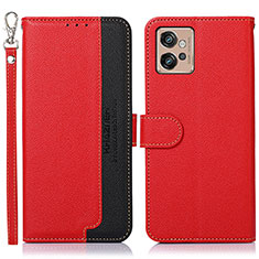 Handytasche Stand Schutzhülle Flip Leder Hülle A09D für Motorola Moto G32 Rot