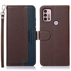 Handytasche Stand Schutzhülle Flip Leder Hülle A09D für Motorola Moto G41 Braun