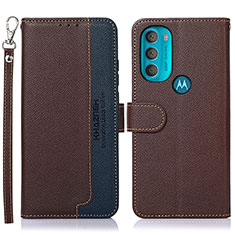 Handytasche Stand Schutzhülle Flip Leder Hülle A09D für Motorola Moto G71 5G Braun