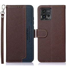 Handytasche Stand Schutzhülle Flip Leder Hülle A09D für Motorola Moto G72 Braun