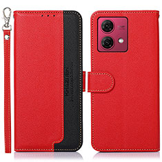 Handytasche Stand Schutzhülle Flip Leder Hülle A09D für Motorola Moto G84 5G Rot