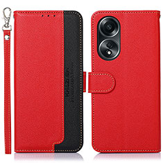 Handytasche Stand Schutzhülle Flip Leder Hülle A09D für Oppo A18 Rot