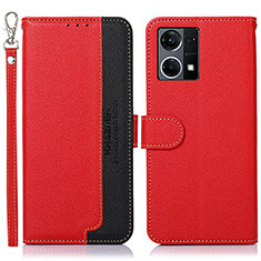 Handytasche Stand Schutzhülle Flip Leder Hülle A09D für Oppo F21 Pro 4G Rot