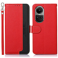 Handytasche Stand Schutzhülle Flip Leder Hülle A09D für Oppo Reno10 5G Rot