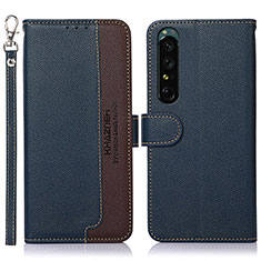 Handytasche Stand Schutzhülle Flip Leder Hülle A09D für Sony Xperia 1 V Blau