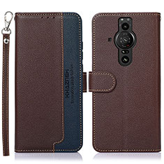 Handytasche Stand Schutzhülle Flip Leder Hülle A09D für Sony Xperia PRO-I Braun