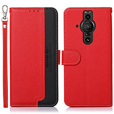 Handytasche Stand Schutzhülle Flip Leder Hülle A09D für Sony Xperia PRO-I Rot