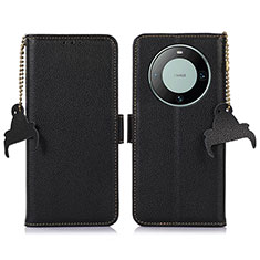 Handytasche Stand Schutzhülle Flip Leder Hülle A10D für Huawei Mate 60 Schwarz