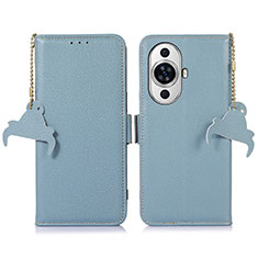 Handytasche Stand Schutzhülle Flip Leder Hülle A10D für Huawei Nova 11 Hellblau