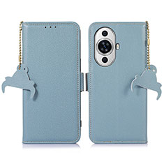 Handytasche Stand Schutzhülle Flip Leder Hülle A10D für Huawei Nova 11 Pro Hellblau