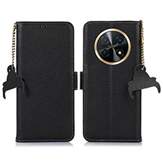 Handytasche Stand Schutzhülle Flip Leder Hülle A10D für Huawei Nova Y91 Schwarz