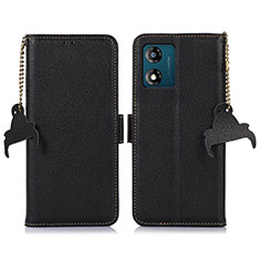 Handytasche Stand Schutzhülle Flip Leder Hülle A10D für Motorola Moto E13 Schwarz