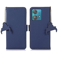 Handytasche Stand Schutzhülle Flip Leder Hülle A10D für Motorola Moto Edge 40 Neo 5G Blau