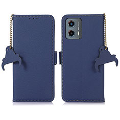 Handytasche Stand Schutzhülle Flip Leder Hülle A10D für Motorola Moto G 5G (2023) Blau
