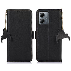 Handytasche Stand Schutzhülle Flip Leder Hülle A10D für Motorola Moto G14 Schwarz