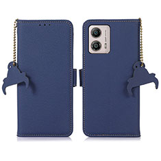 Handytasche Stand Schutzhülle Flip Leder Hülle A10D für Motorola Moto G53 5G Blau