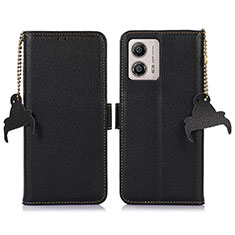 Handytasche Stand Schutzhülle Flip Leder Hülle A10D für Motorola Moto G53 5G Schwarz