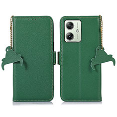 Handytasche Stand Schutzhülle Flip Leder Hülle A10D für Motorola Moto G54 5G Grün