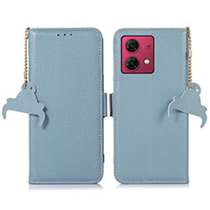 Handytasche Stand Schutzhülle Flip Leder Hülle A10D für Motorola Moto G84 5G Hellblau