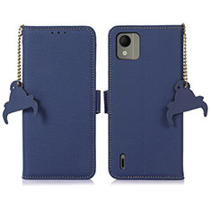 Handytasche Stand Schutzhülle Flip Leder Hülle A10D für Nokia C110 Blau