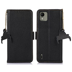 Handytasche Stand Schutzhülle Flip Leder Hülle A10D für Nokia C110 Schwarz