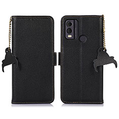 Handytasche Stand Schutzhülle Flip Leder Hülle A10D für Nokia C22 Schwarz