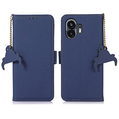 Handytasche Stand Schutzhülle Flip Leder Hülle A10D für Nothing Phone 2 Blau