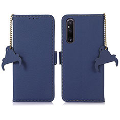 Handytasche Stand Schutzhülle Flip Leder Hülle A10D für Sony Xperia 1 V Blau