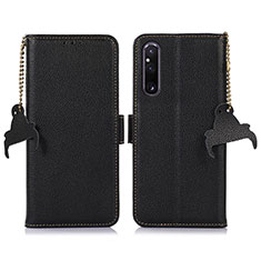 Handytasche Stand Schutzhülle Flip Leder Hülle A10D für Sony Xperia 1 V Schwarz