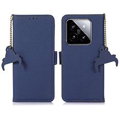 Handytasche Stand Schutzhülle Flip Leder Hülle A10D für Xiaomi Mi 14 5G Blau