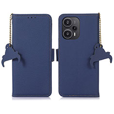 Handytasche Stand Schutzhülle Flip Leder Hülle A10D für Xiaomi Poco F5 5G Blau