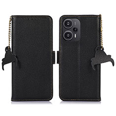 Handytasche Stand Schutzhülle Flip Leder Hülle A10D für Xiaomi Poco F5 5G Schwarz