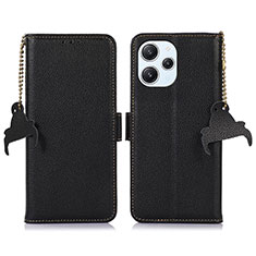 Handytasche Stand Schutzhülle Flip Leder Hülle A10D für Xiaomi Redmi 12 4G Schwarz