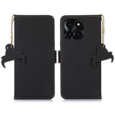 Handytasche Stand Schutzhülle Flip Leder Hülle A11D für Huawei Honor X6a Schwarz