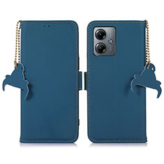 Handytasche Stand Schutzhülle Flip Leder Hülle A11D für Motorola Moto G14 Blau